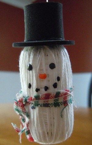 wine cork snowman Christmas ornament
